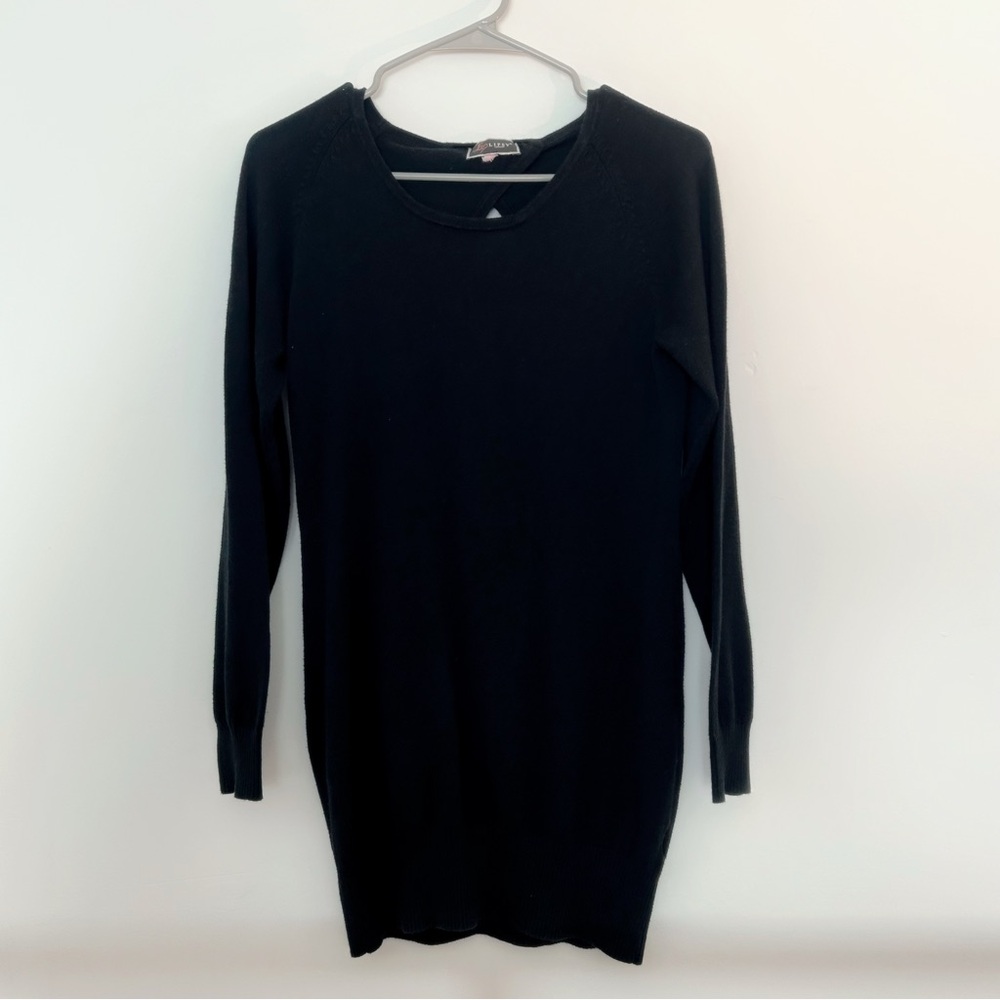 Lipsy Black Long Sleeve Knit Dress